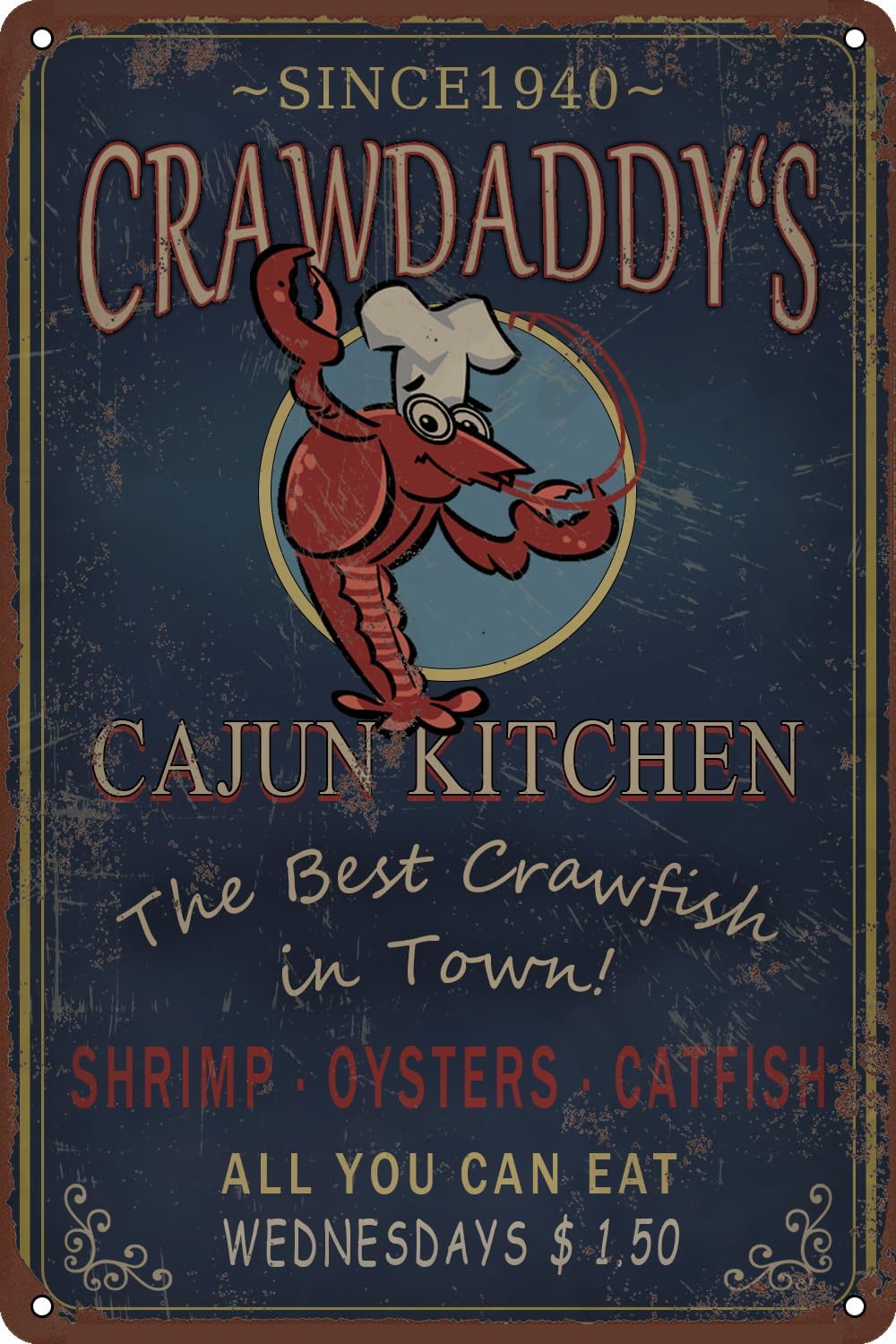 Home Bar And Kitchen - Beat Crawfish Crawdaddy‘s Cajun Kitchen Metal