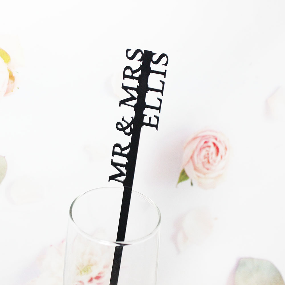 Cocktail Recipe Book - Personalized Acrylic Drink Stirrers Wedding Drink