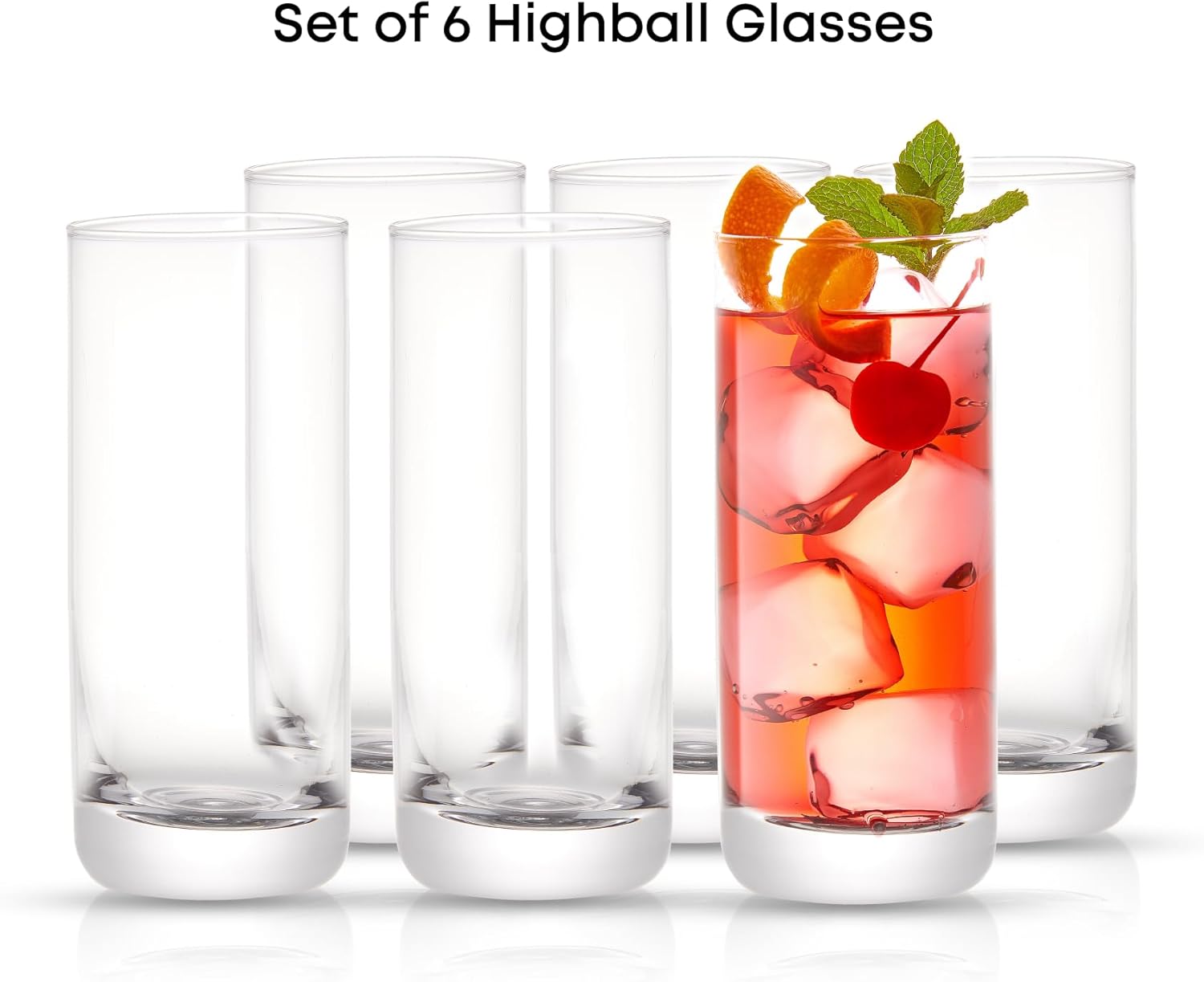 Faye 13oz Highball Glasses, 6p - Highball Glass Set ulasan dan harga