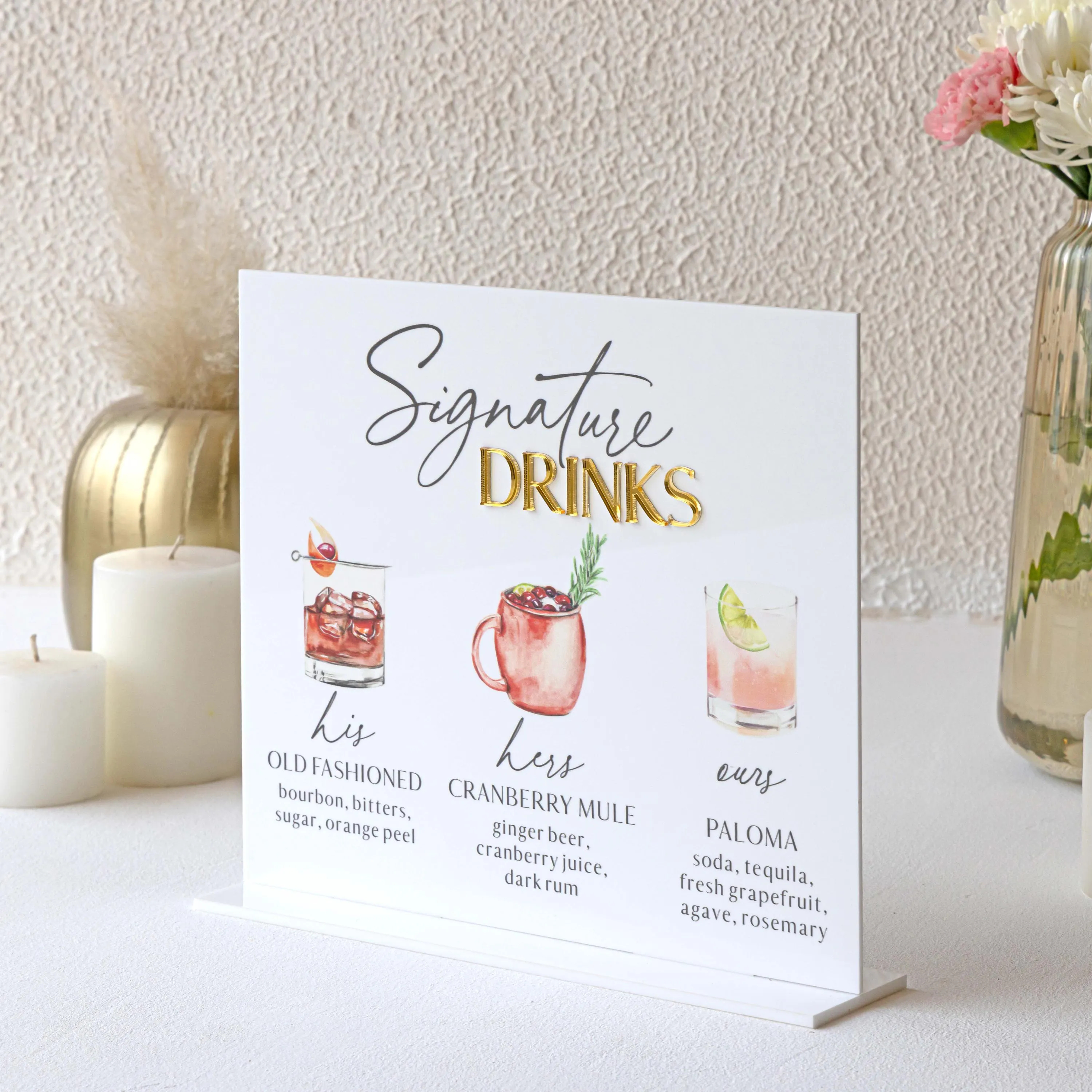 Wedding Signature Drink Sign W - Cocktail Recipe Book ulasan dan harga