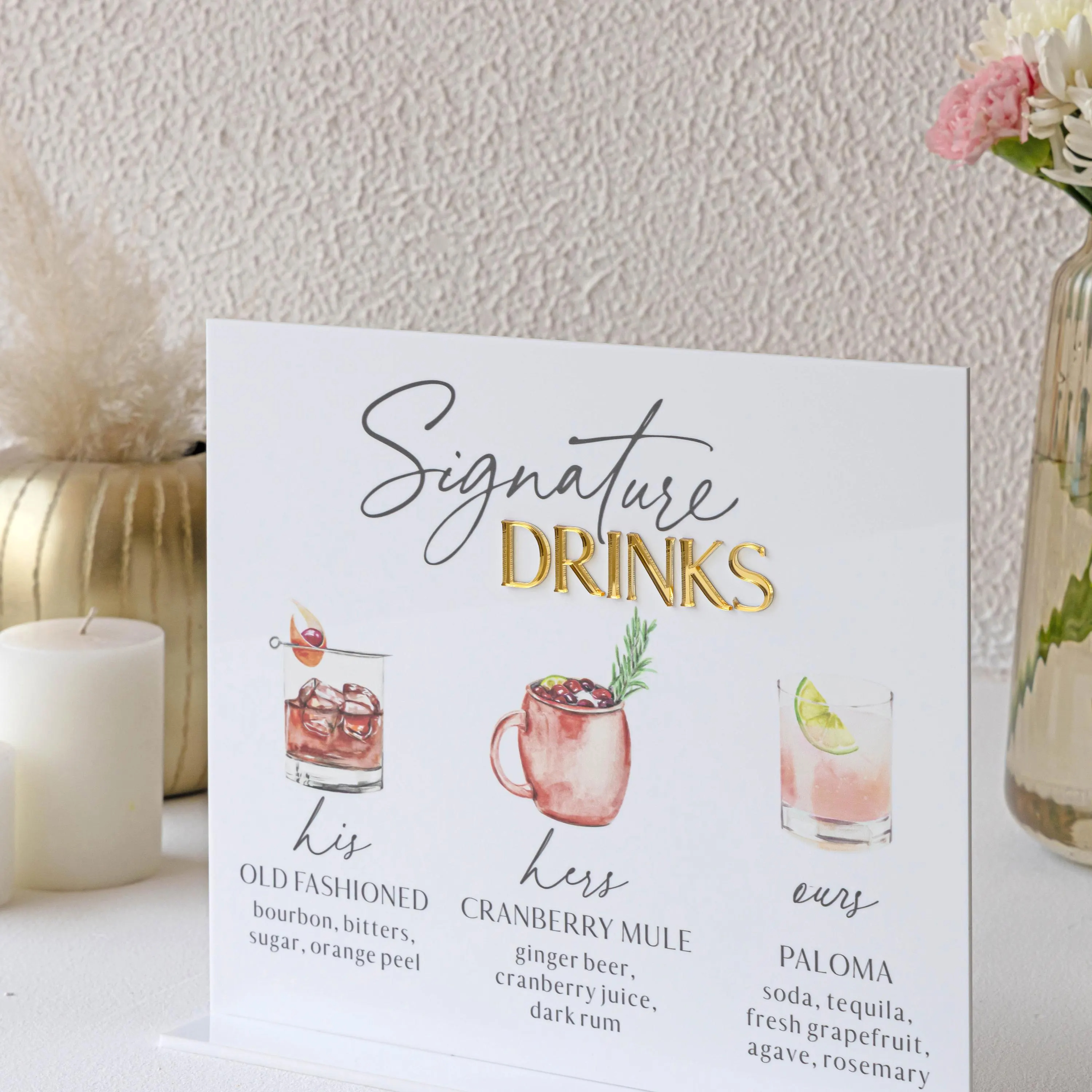 Wedding Signature Drink Sign W - Cocktail Recipe Book ulasan dan harga