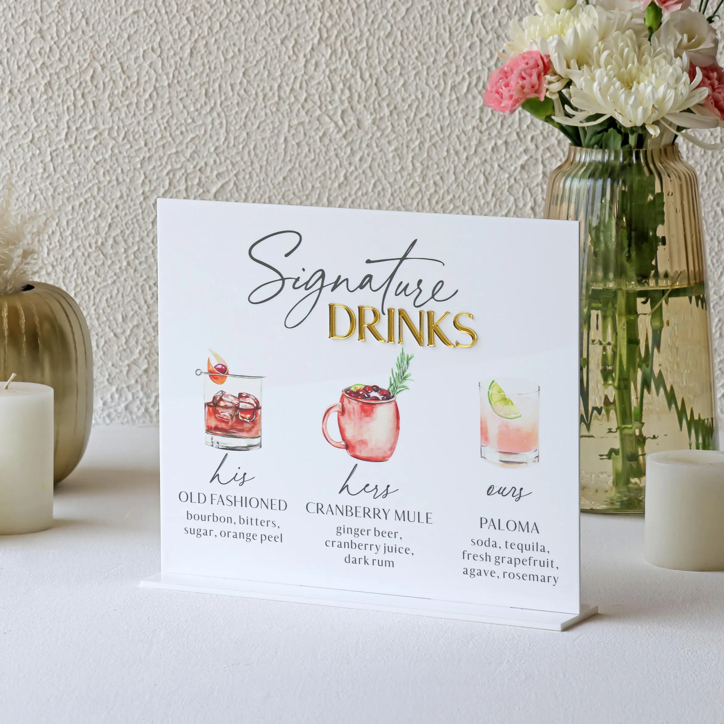 Wedding Signature Drink Sign W - Cocktail Recipe Book ulasan dan harga
