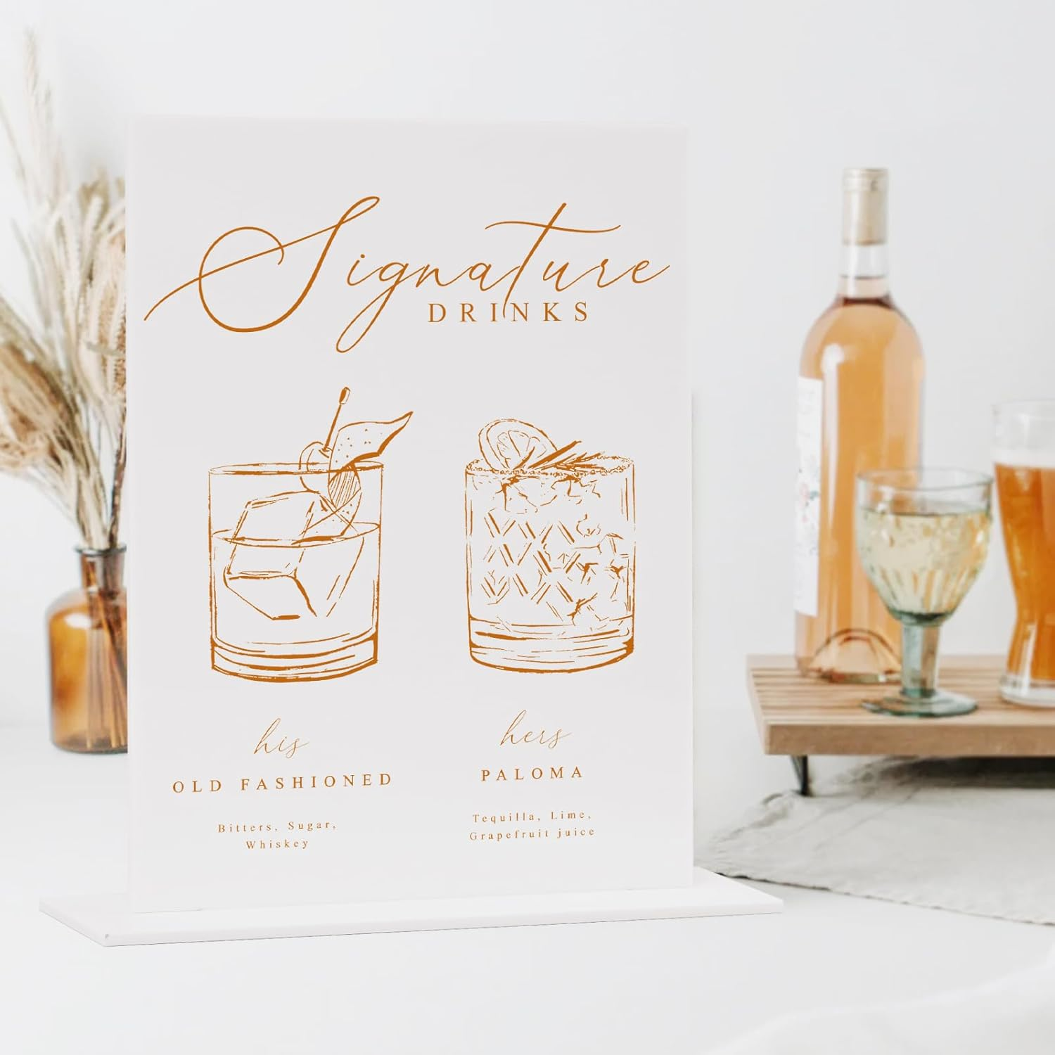 Wedding Signature Drink Sign W - Cocktail Recipe Book ulasan dan harga