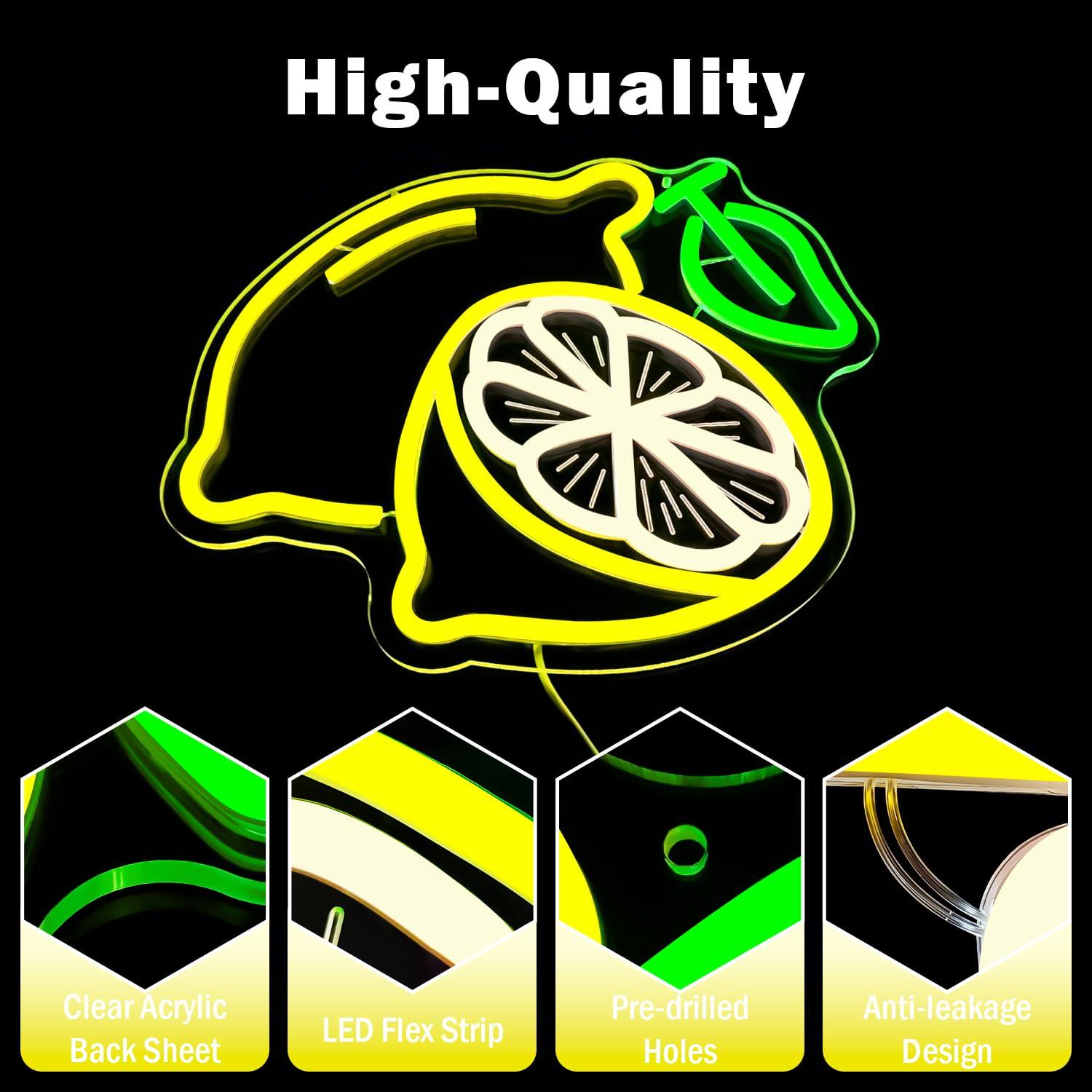 Lemon Neon Sign Dimmable LED L - Home Bar And Kitchen ulasan dan harga