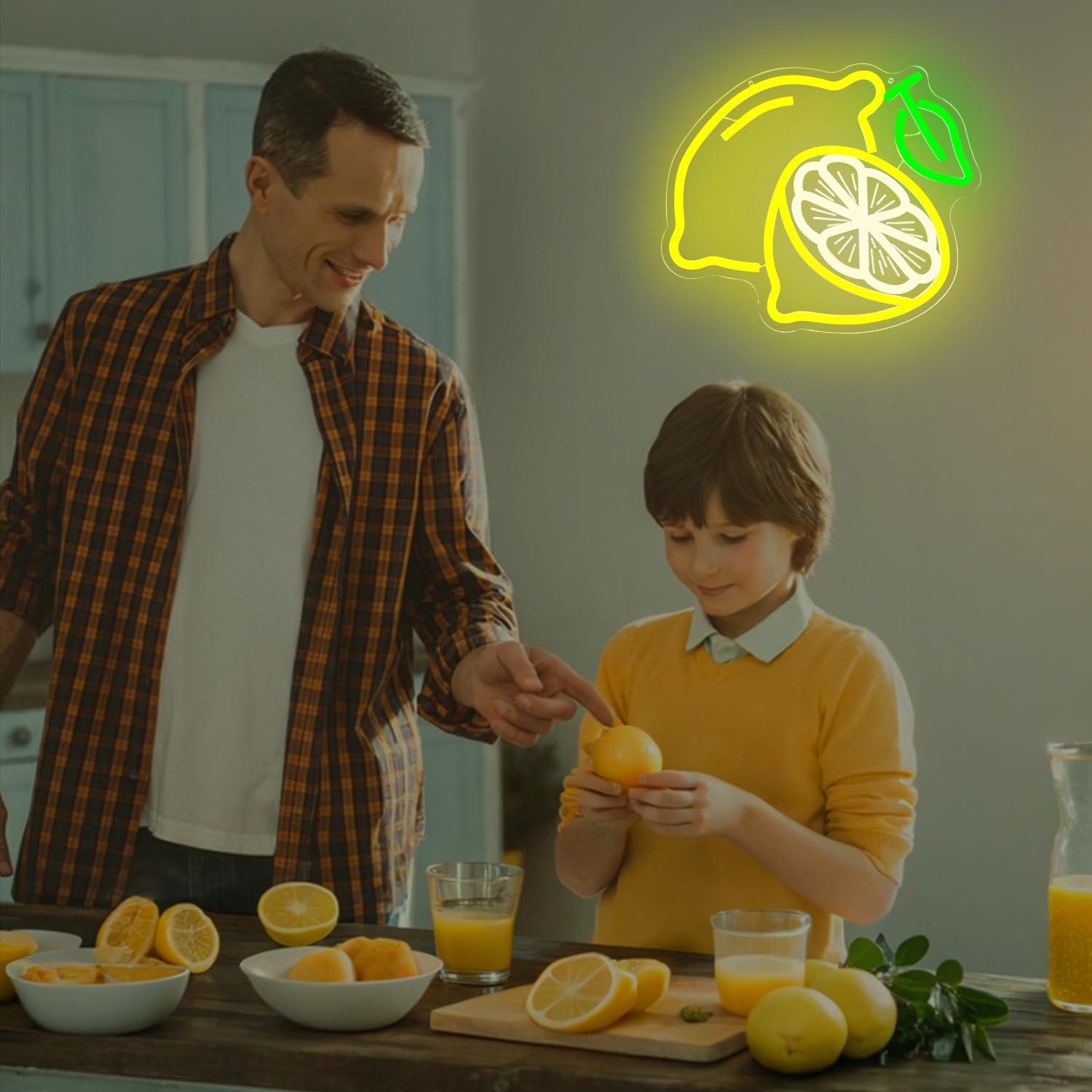 Lemon Neon Sign Dimmable LED L - Home Bar And Kitchen ulasan dan harga