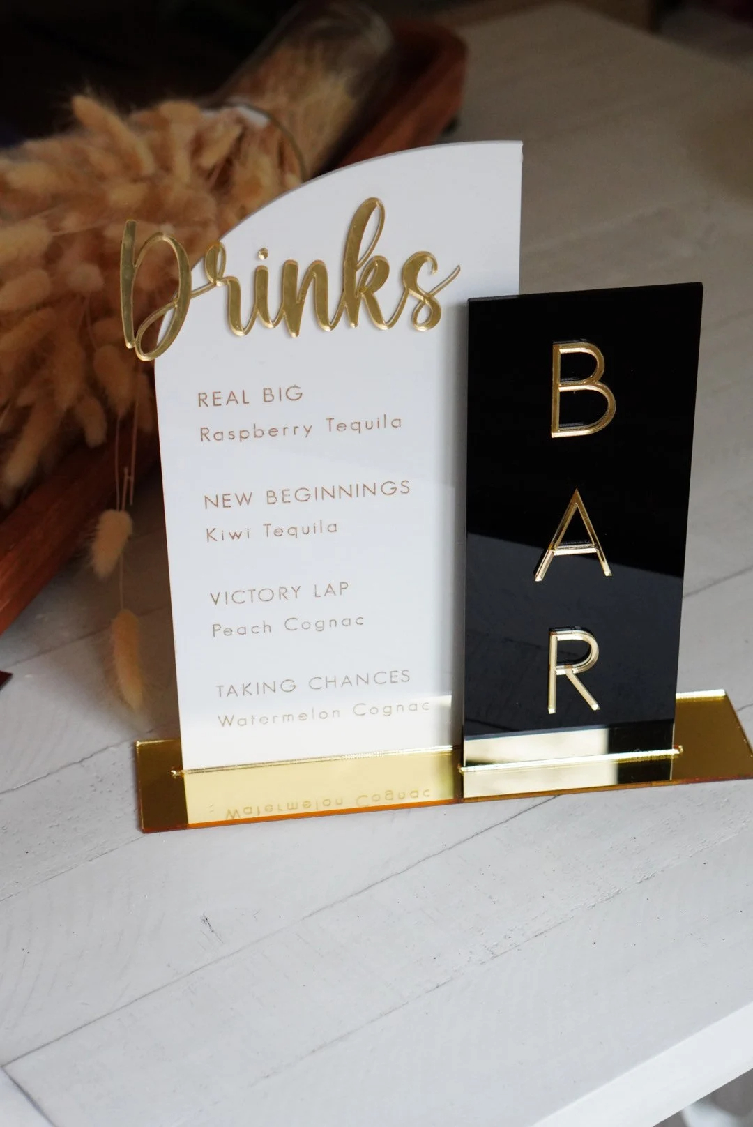 Acrylic Split Wedding Bar Sign - Cocktail Recipe Book ulasan dan harga