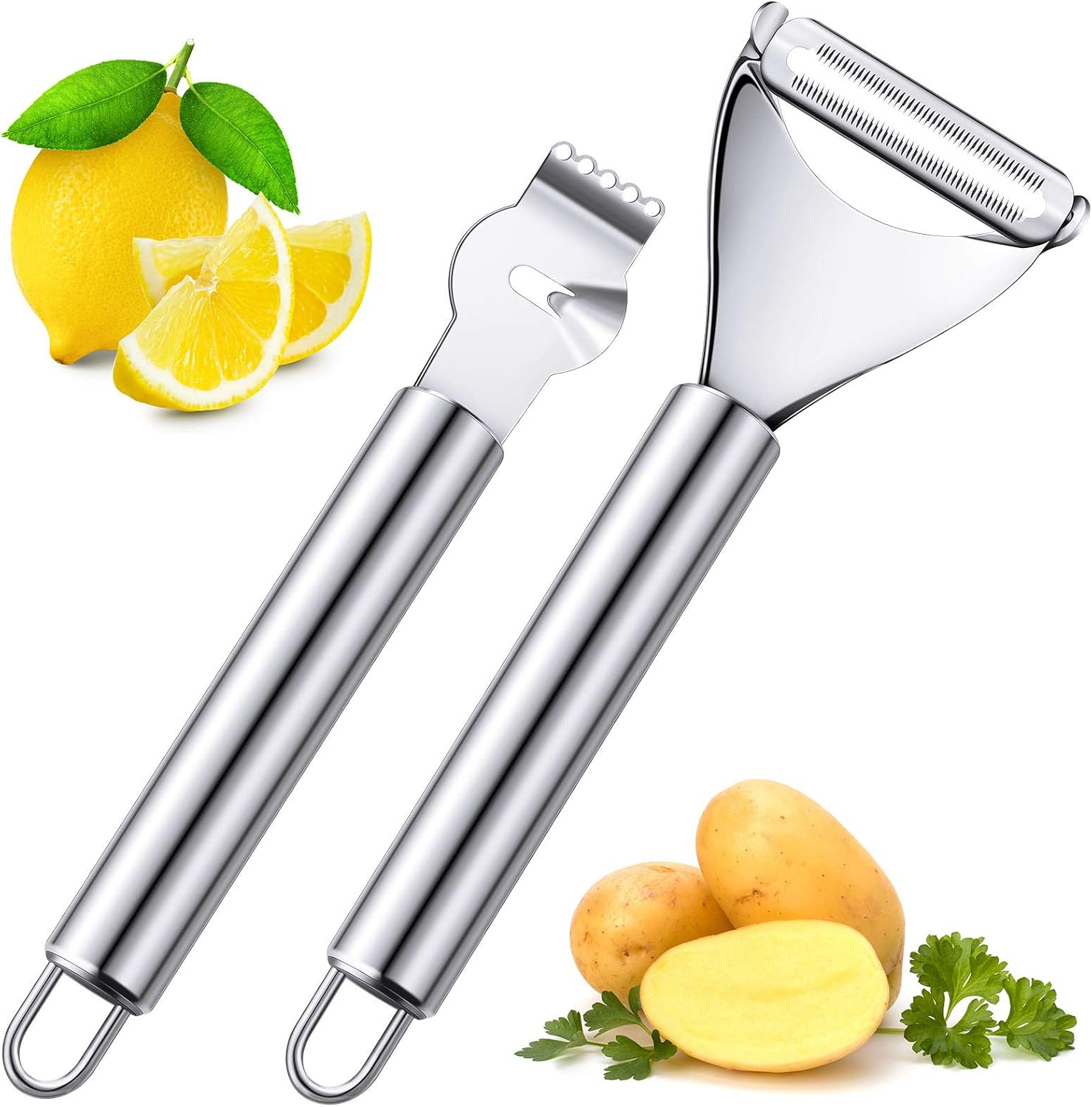 2 Pcs Lemon Peeler Zester Stai - Peeler Channel Knife ulasan dan harga
