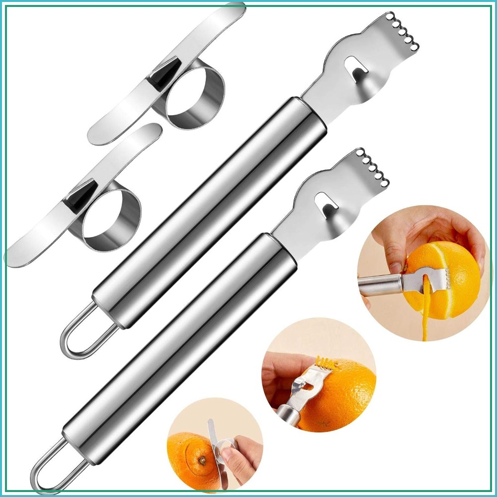 4 Pieces Lemon Zester with Cha - Peeler Channel Knife ulasan dan harga