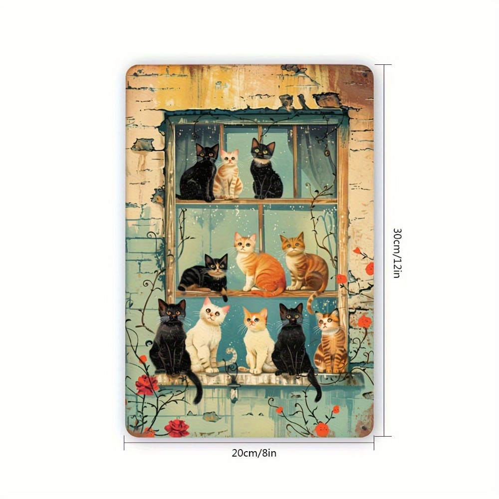 Vintage Cats Window Metal Sign - Home Bar Cafe ulasan dan harga